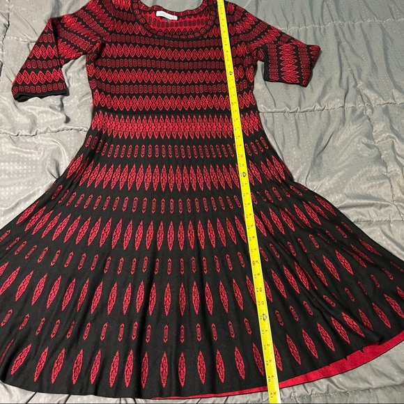 Danny and Nicole red & black dress rayon & polyester comfy size large - Picture 3 of 9